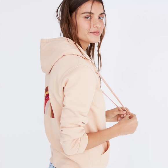 Madewell (NEW) Embroidered Rainbow Hoodie Sweatshirt - Picture 3 of 11